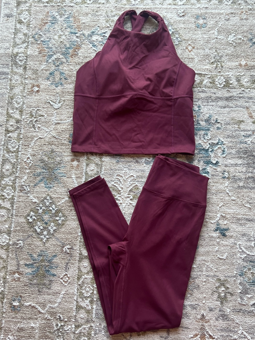 High-Rise Burgundy Women’s Active Leggings